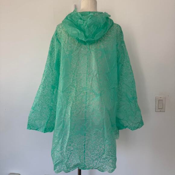 FREE PEOPLE LACE EFFECT SCALLOP EDGED RAIN JACKET - Picture 3 of 5